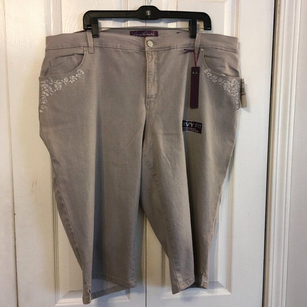 Gloria Vanderbilt Gra45y Curvy Fit Capri's Sz 22W